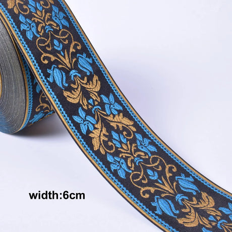 1M Boho Embroidered Jacquard Ribbons Trim DIY Craft