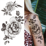 Large Peony Temporary Tattoos