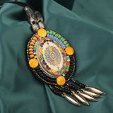Handmade Beaded Leather Boho Necklaces