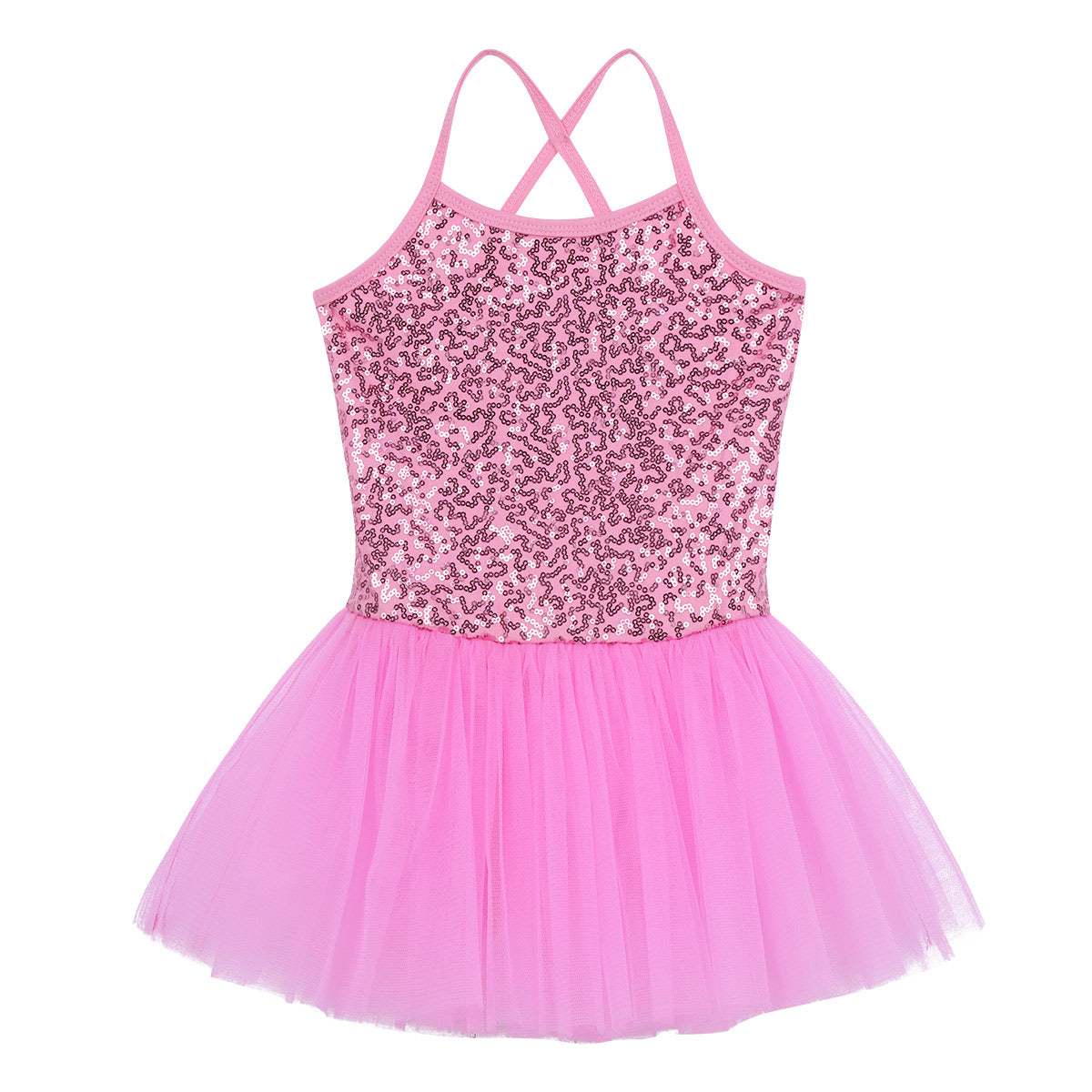 Girls Shiny Sequins Tutu Ballet Dance Dress Leotard Skate Wear Ballerina Fairy Party Costume