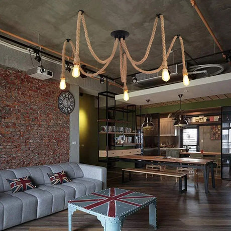 Pirate's Ship Hemp Rope Ceiling Pendant Light Chandeliers Spider Chandelier