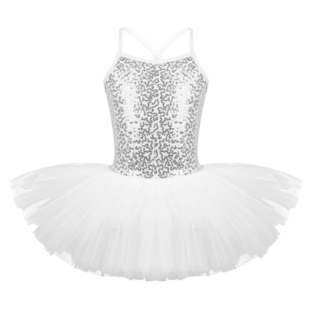 Girls Shiny Sequins Tutu Ballet Dance Dress Leotard Skate Wear Ballerina Fairy Party Costume