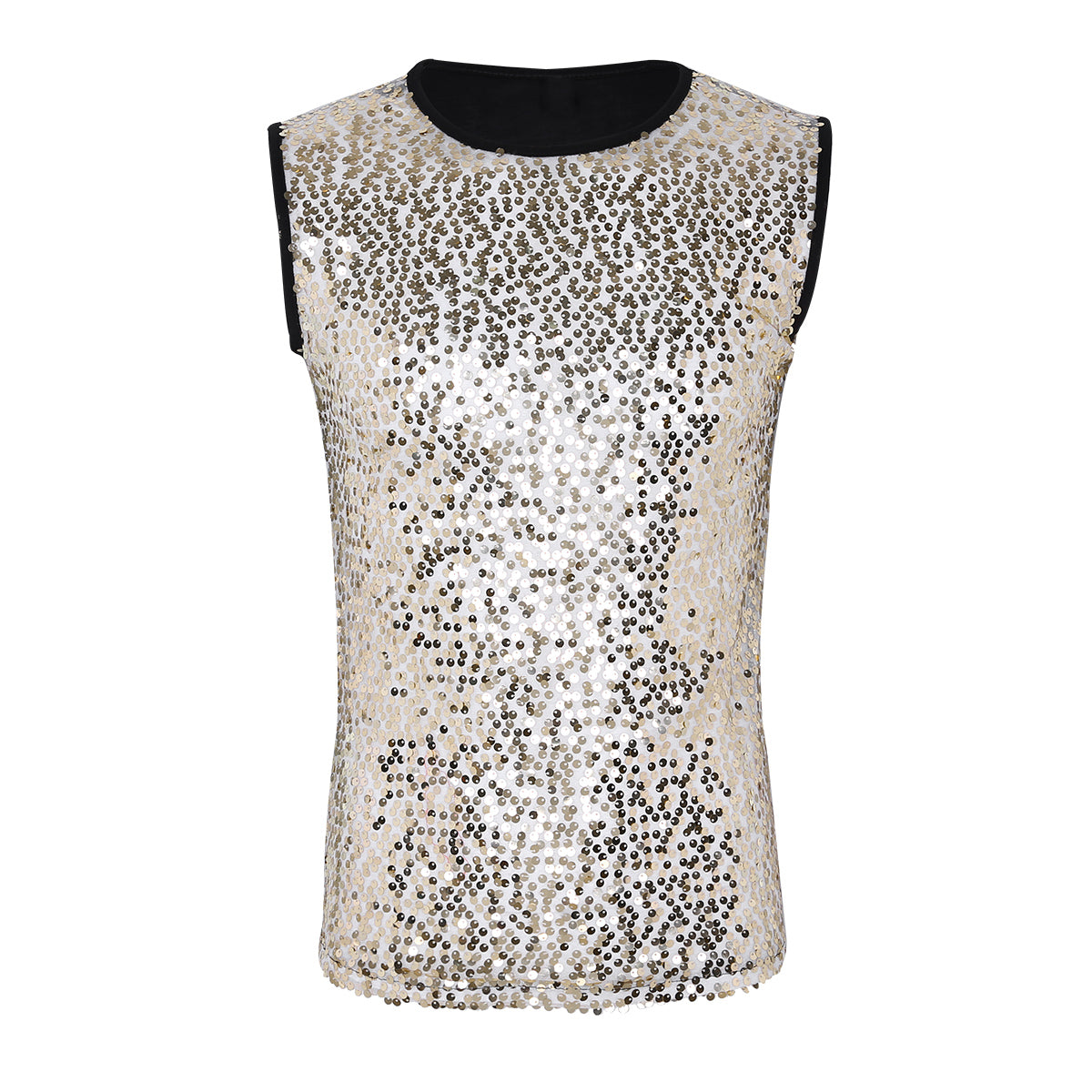 Mens Sequinned Tank Tops Festival Rave Party Clubwear