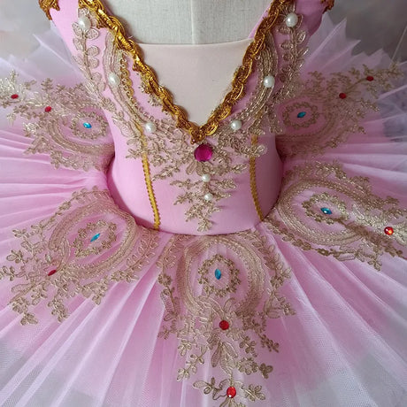 Royal Gold Swan Lake Professional Pancake Ballet Tutu Dress Ballet