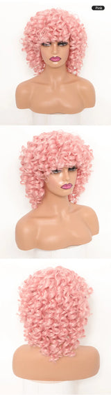 Ringlet Wigs Orange Pink Blonde Cosplay Wigs