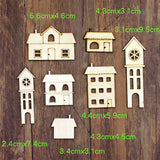 Wooden House Shapes 21 Pieces/7 Types DIY Wood Craft Projects