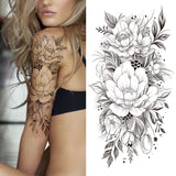 Large Peony Temporary Tattoos