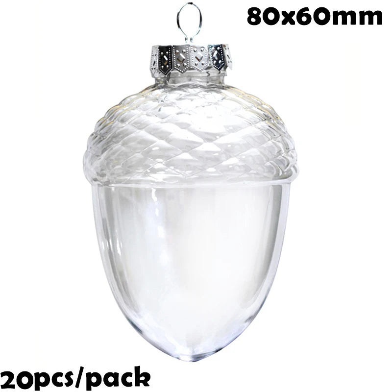 Twenty DIY Paintable Shatterproof Fillable Christmas Decoration Ornaments 80mm Pinecone Nut Acorn