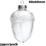 Twenty DIY Paintable Shatterproof Fillable Christmas Decoration Ornaments 80mm Pinecone Nut Acorn