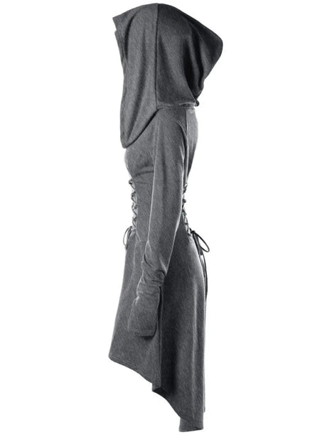 Archer's Goblincore Hooded  Lace Up Tunic Dress