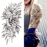 Large Peony Temporary Tattoos