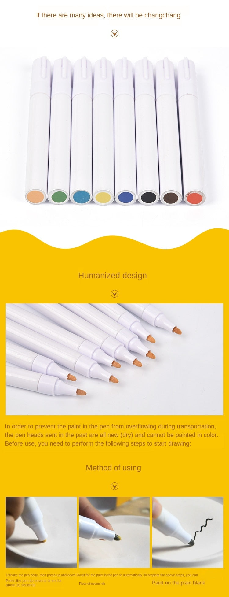 Pottery Underglaze Marker Pens Ceramic DIY Craft