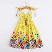 Summer Boho Girls Beach Dress 2 - 12 Years With Necklace Gift