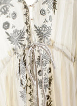 Laney's Long Sleeve Vintage Embroidered Cotton Boho Dress
