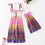 Mother and Daughter Matching Boho Beach Sundresses Summer Dresses