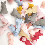 20pcs/lot Felt Rabbit Shapes with Fluffy Tails Padded Appliqués DIY Crafts 2.8*5cm