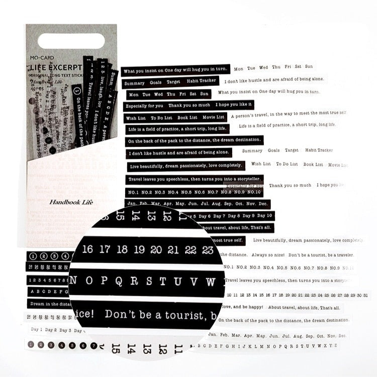 Poetry and Prose Word Sentence Stickers Art Journal Scrapbooking Stickers