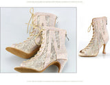 Diamonte High Heels Dance Boots Salsa Jazz Tango Outdoor Indoor Latin Dance Shoes