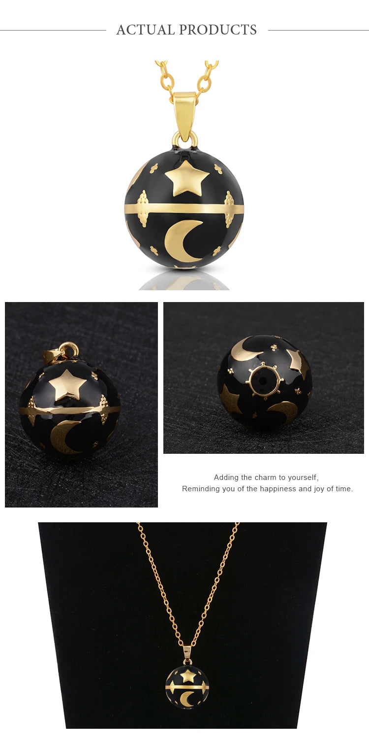 The Moon and The Stars Harmony Chime Ball Mexican Bola Necklace