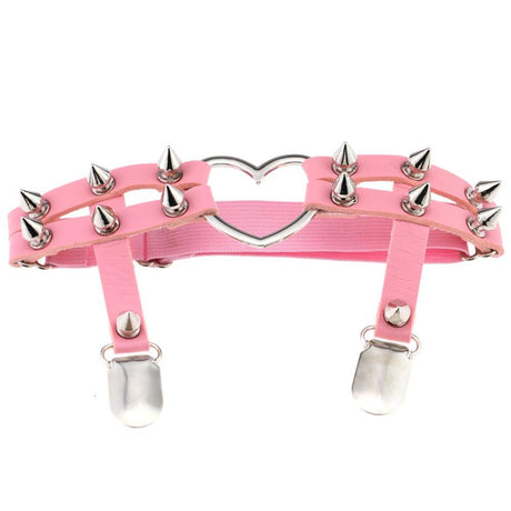 Studded Heart Thigh Garter