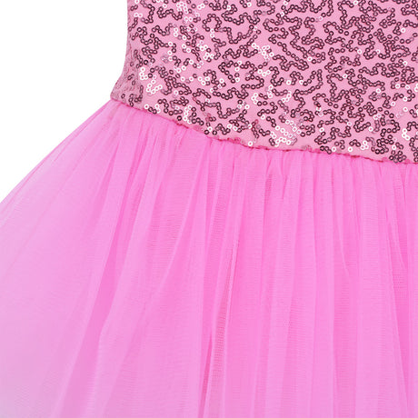 Girls Shiny Sequins Tutu Ballet Dance Dress Leotard Skate Wear Ballerina Fairy Party Costume