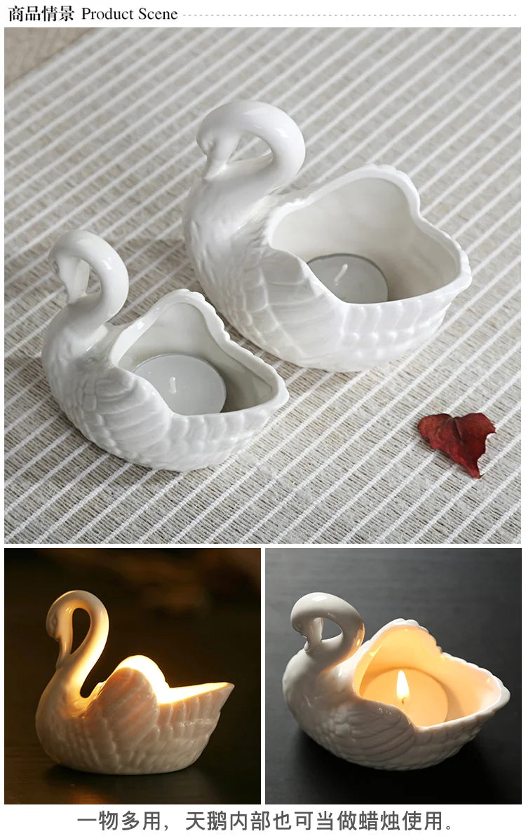 Swan Ceramic Flower Pots Home Decoration Storage Ornaments