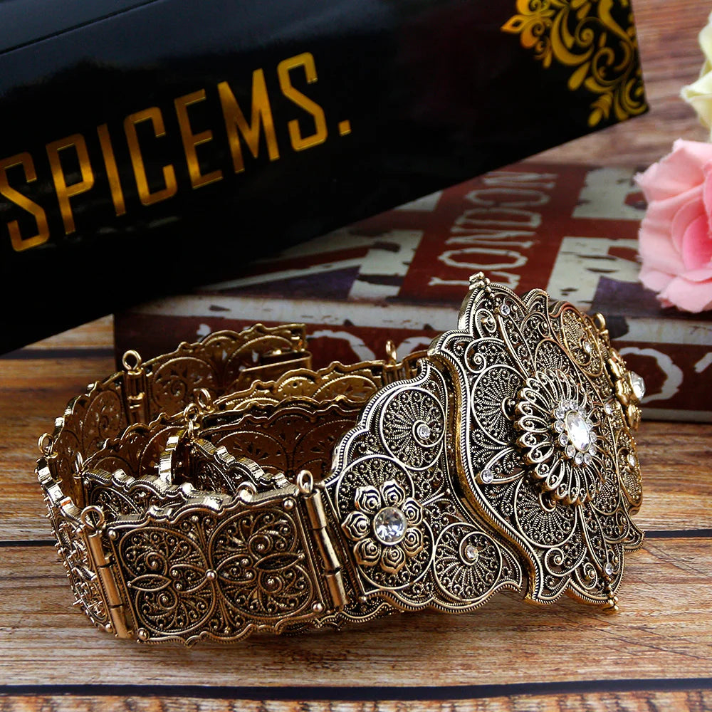 Caucasus Flower Metal Belt Waist Chain