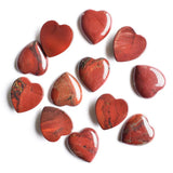 Twelve Natural Stone Heart Shape Cabochons for Jewellery Making 25mm