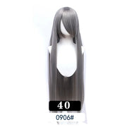 Extra Long Wavy or Straight Wigs with Full Bangs Heat Resistant