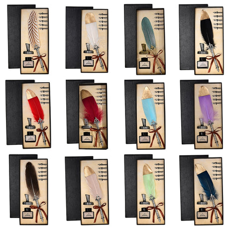 Calligraphy Feather Quill Fountain Pen Set Gift Box.