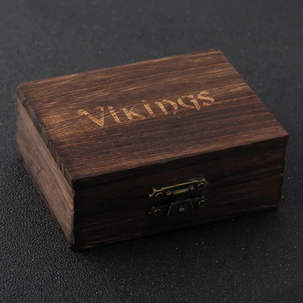 Stainless Steel Viking Bear Necklace Men's Gift with Wooden Box