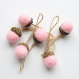 6pcs Acorn Xmas Tree Ornament Wool Felt Pine Cone