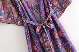 Elhiza's Purple Boho Long Kimono Robe Cover-up