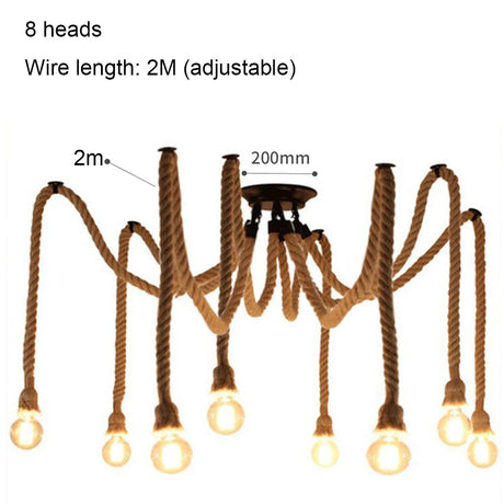 Pirate's Ship Hemp Rope Ceiling Pendant Light Chandeliers Spider Chandelier