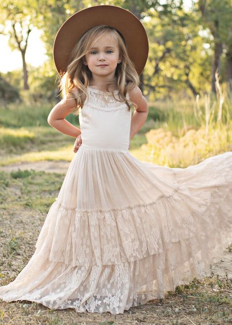 Girls Maxi Lace Chiffon Photoshoot Dresses For 3-15 Years
