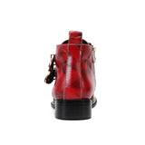 Red Rock Party Men Dress Shoes Genuine Leather Ankle Boots