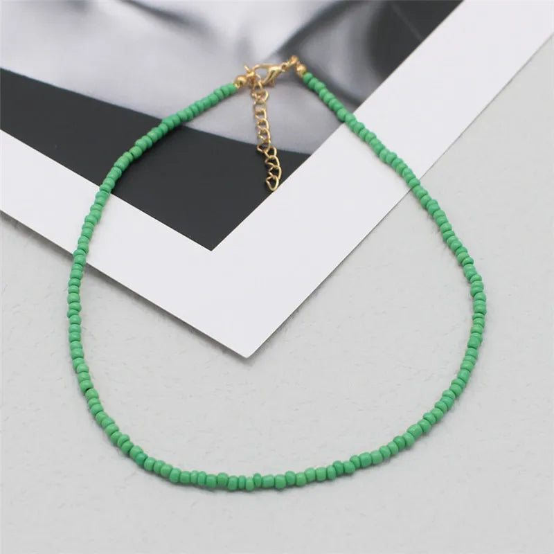 Simple Seed Beads Strand Choker Necklaces