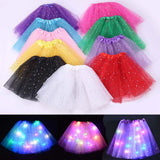 LED Witch Stars Tutu Skirt Glow Party Costumes Halloween