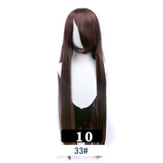 Extra Long Wavy or Straight Wigs with Full Bangs Heat Resistant
