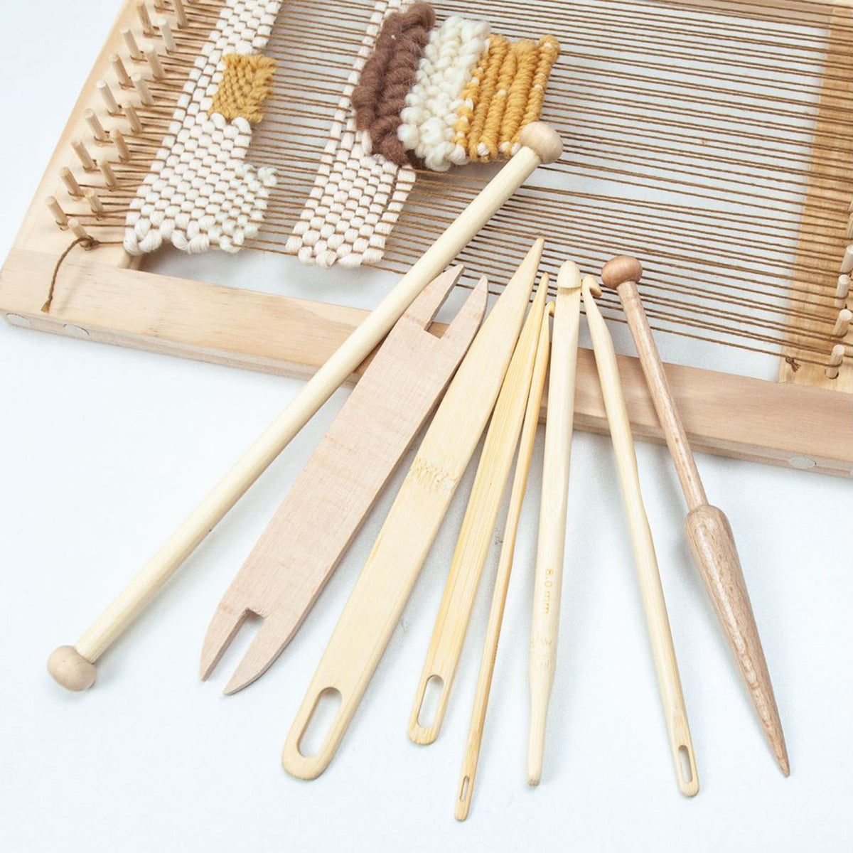 9Pcs/Set Weaving Loom Wood Tools Weaving Shuttle Crochet Needle Hand Loom Stick DIY Craft Tools