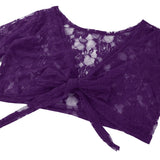 Flare Sleeve Floral Lace Wrap Top Dance Costume Cover Up Cardigan Wraps