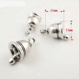 25 Small Bell Shape Charms Antique Silver Colour DIY Jewellery Making Charms