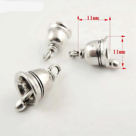 25 Small Bell Shape Charms Antique Silver Colour DIY Jewellery Making Charms
