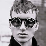 Round Steampunk Flip Up Sunglasses