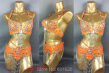 Beaded Sequins Belly Dancing Belt+Bra Samba Costumes