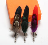 Feather Lapel Pin Brooch Hat Pin Handmade Suit Accessory Gift Idea
