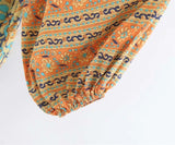 Sayra's Boho Sunshine Yellow Floral Print Long Sleeve Blouse Shirt