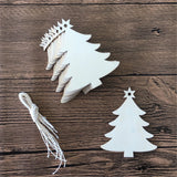 10PCS Wooden Tree Ornaments for Christmas Tree Hanging Craft DIY