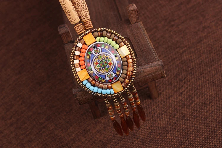 Handmade Beaded Leather Boho Necklaces