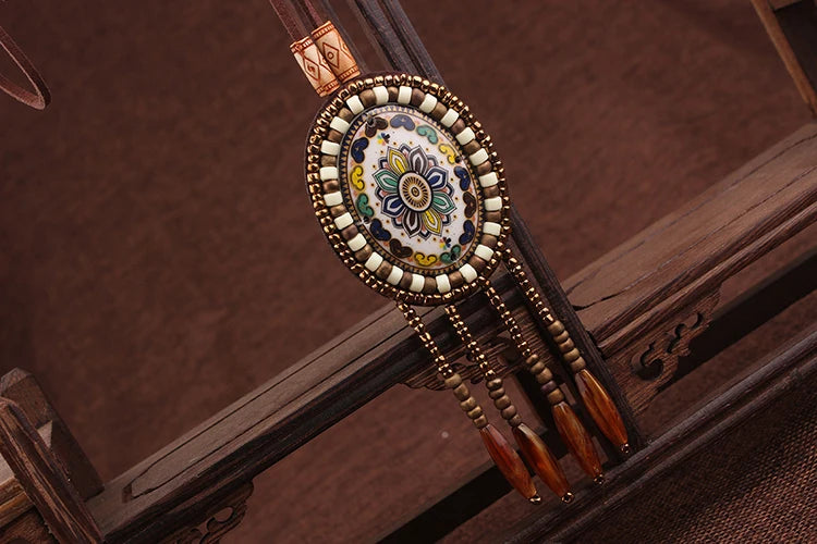 Handmade Beaded Leather Boho Necklaces